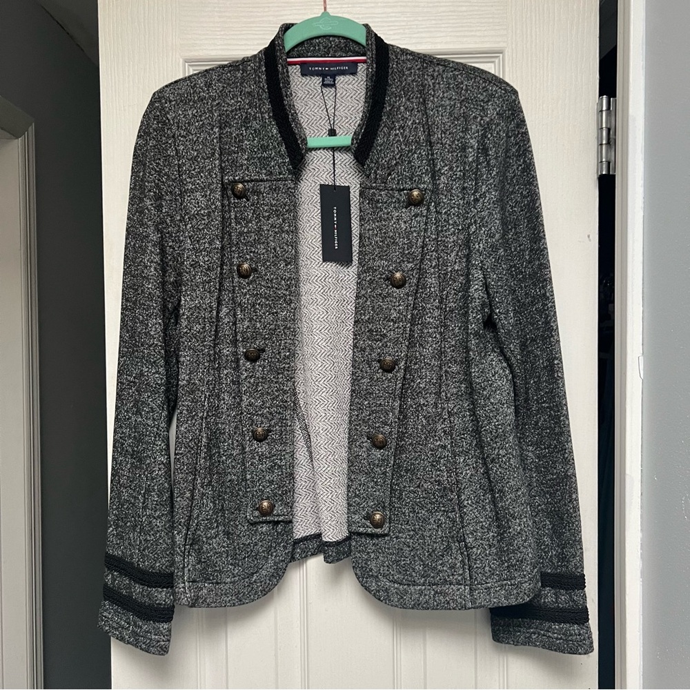 NWT Tommy Hilfiger Women's Military Band Jacket Knit Blazer size XL - Picture 3 of 9